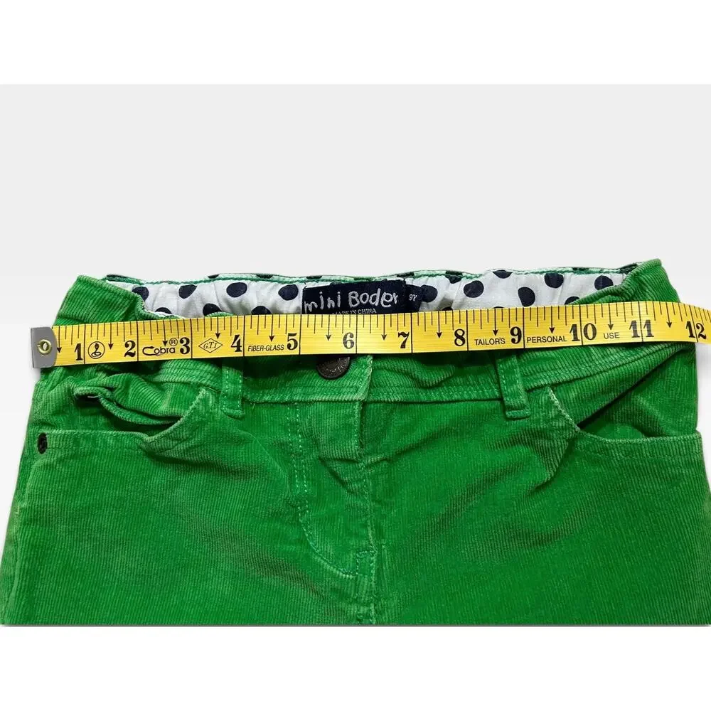 Mini Boden Girls’ Green Stretch Corduroys, Size 9